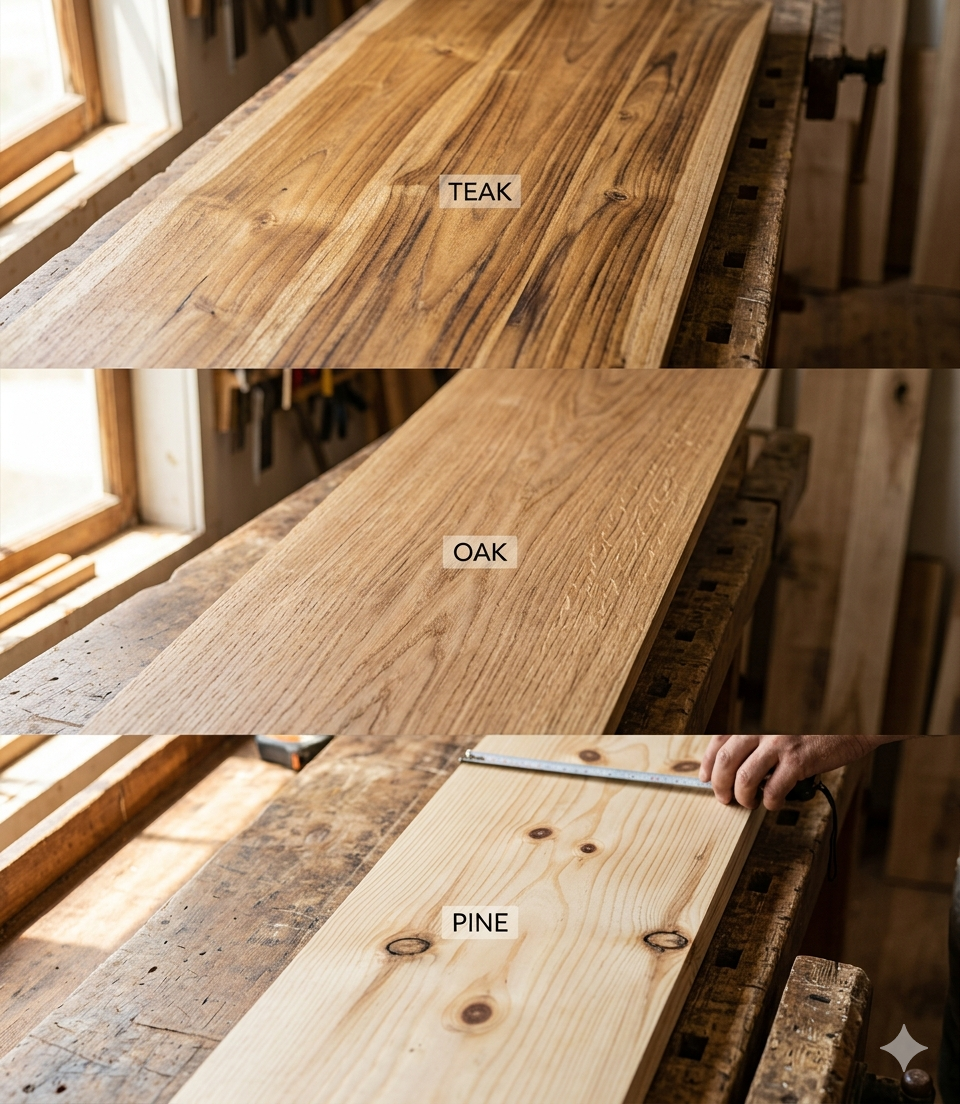 Timber (Teak, Oak, Pine)